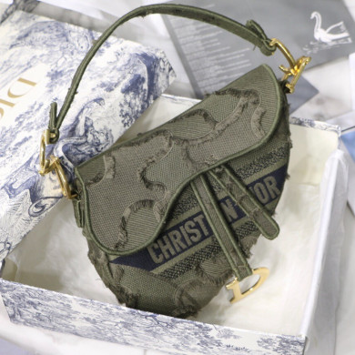 GREEN SADDLE CAMOUFLAGE EMBROIDERED CANVAS BAG, DIOR SHOULDER BAG