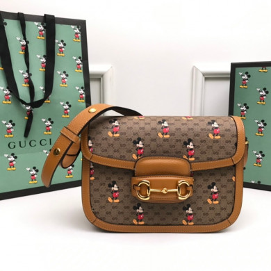 602204 DISNEY X Gucci 1955 Horsebit small shoulder bag, GUCCI Shoulder Bags for Women