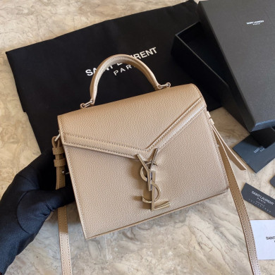 532750 CASSANDRA MINI TOP HANDLE BAG IN GRAIN DE POUDRE EMBOSSED LEATHER, Yves Saint Laurent YSL