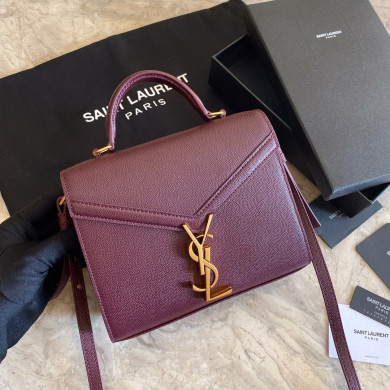 532750 CASSANDRA MINI TOP HANDLE BAG IN GRAIN DE POUDRE EMBOSSED LEATHER, Yves Saint Laurent YSL