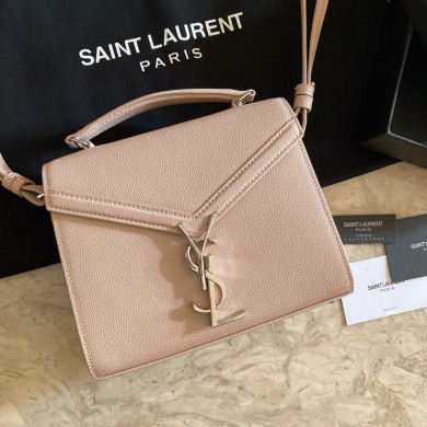 532750 CASSANDRA MINI TOP HANDLE BAG IN GRAIN DE POUDRE EMBOSSED LEATHER, Yves Saint Laurent YSL