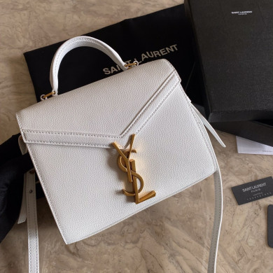 532750 CASSANDRA MINI TOP HANDLE BAG IN GRAIN DE POUDRE EMBOSSED LEATHER, Yves Saint Laurent YSL