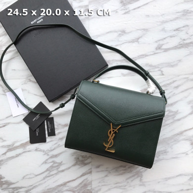 578000 CASSANDRA MEDIUM TOP HANDLE BAG IN GRAIN DE POUDRE EMBOSSED LEATHER, Yves Saint Laurent YSL