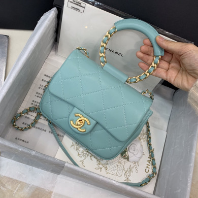 AS1357 small flap bag, Lambskin & Gold Metal CHANEL