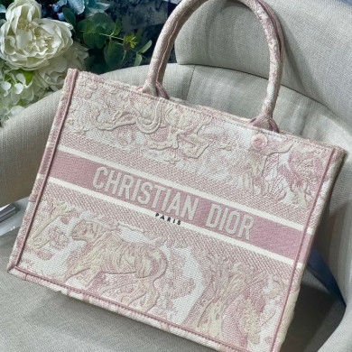SMALL DIOR BOOK TOTE WITH DIOR OBLIQUE EMBROIDERY