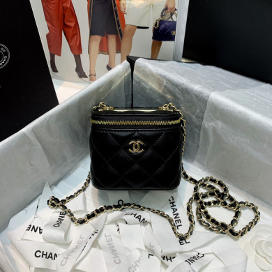 AP1473 mini vanity with chain, Lambskin & Gold-Tone Metal, CHANEL BAGS
