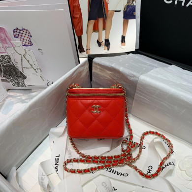 AP1473 mini vanity with chain, Lambskin & Gold-Tone Metal, CHANEL BAGS