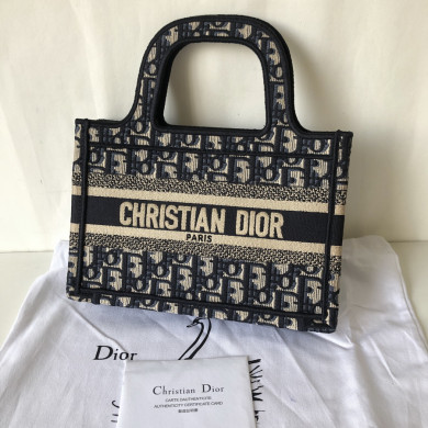 DIOR OBLIQUE EMBROIDERED MINI DIOR BOOK TOTE