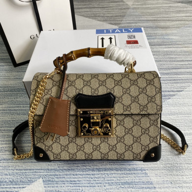 603221 Padlock GG small bamboo shoulder bag, GUCCI Top Handle Bags for Women
