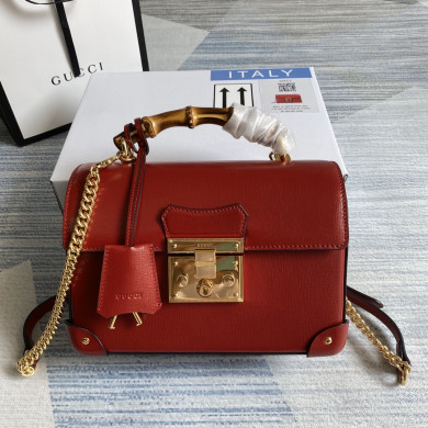 603221 Padlock GG small bamboo shoulder bag, GUCCI Top Handle Bags for Women