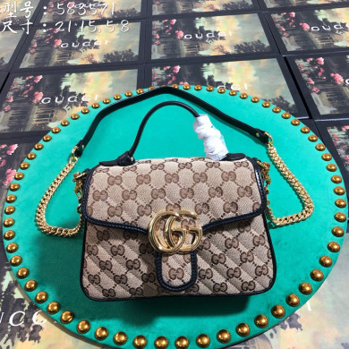 583571 GG Marmont mini top handle bag, GUCCI Women's Top Handles & Boston Bags