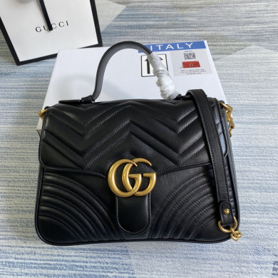 498110 GG Marmont small top handle bag, GUCCI Top Handle Bags for Women