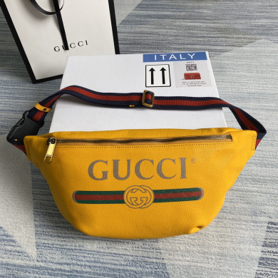 GUCCI Gucci Print leather belt bag, 493869