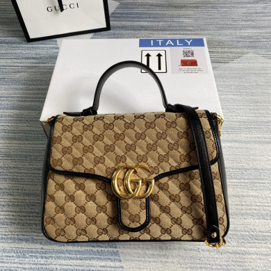 498110 GG Marmont small top handle bag, GUCCI Top Handle Bags for Women