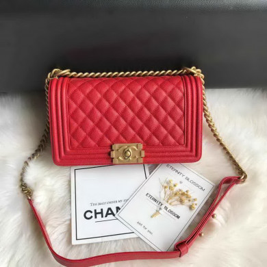 A67086, CHANEL BOY CHANEL HANDBAG, GRAINED CALFSKIN / CAVIAR