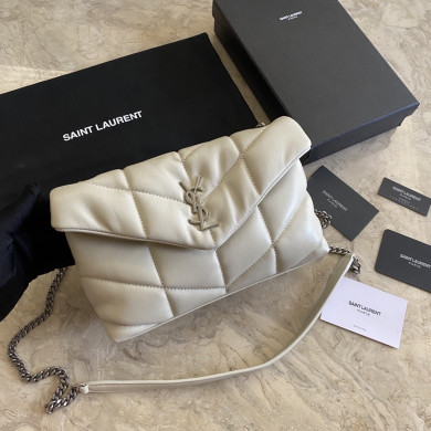 LOULOU PUFFER TOY BAG IN QUILTED WRINKLED MATTE LEATHER, YSL SAINT LAURENT 620333