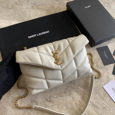 LOULOU PUFFER TOY BAG IN QUILTED WRINKLED MATTE LEATHER, YSL SAINT LAURENT 620333