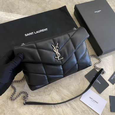 LOULOU PUFFER TOY BAG IN QUILTED WRINKLED MATTE LEATHER, YSL SAINT LAURENT 620333