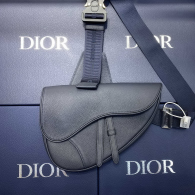 SADDLE BAG, Navy Blue Grained Calfskin, DIOR