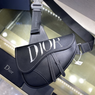 SADDLE BAG, Black Grained Calfskin, DIOR