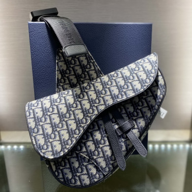 SADDLE BAG, Beige and Black Dior Oblique Jacquard, DIOR