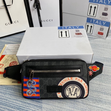474293, Night Courrier soft GG Supreme belt , Gucci Men's Belt Bag