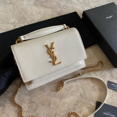 533026 SUNSET CHAIN WALLET IN SMOOTH LEATHER, YSL Saint Laurent