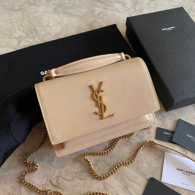 533026 SUNSET CHAIN WALLET IN SMOOTH LEATHER, YSL Saint Laurent