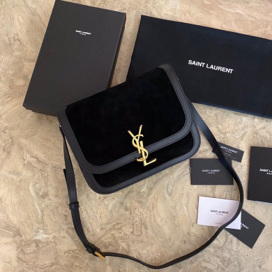 635025 SOLFERINO MEDIUM SOFT SATCHEL IN SUEDE AND SMOOTH LEATHER, YSL Saint Laurent