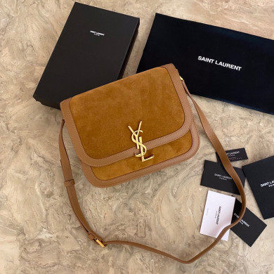 635025 SOLFERINO MEDIUM SOFT SATCHEL IN SUEDE AND SMOOTH LEATHER, YSL Saint Laurent
