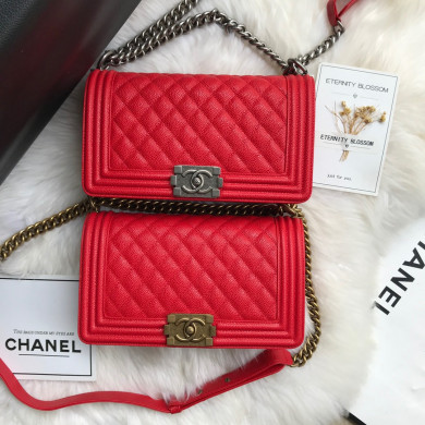 A67086, CHANEL BOY CHANEL HANDBAG, GRAINED CALFSKIN