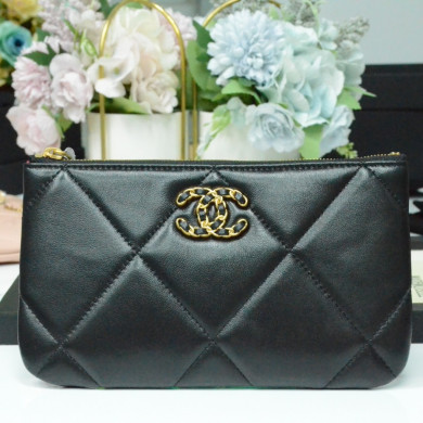 chanel 19 small pouch , chanel small leather goods