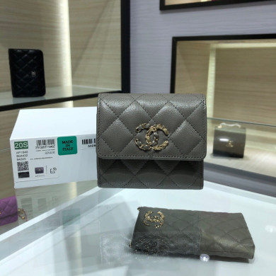 chanel 19 small flap wallet, CHANEL