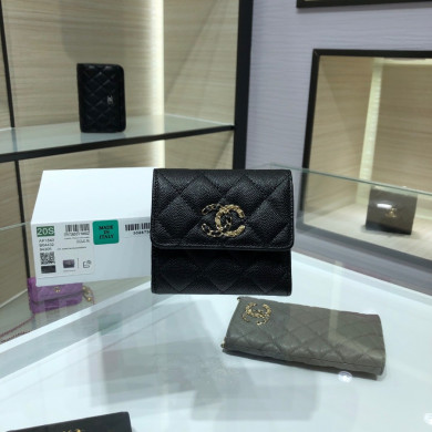 chanel 19 small flap wallet, CHANEL