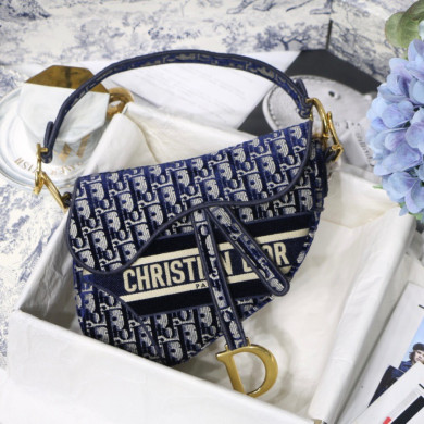 DIOR OBLIQUE EMBROIDERED Satin BAG, DIOR SHOULDER BAG