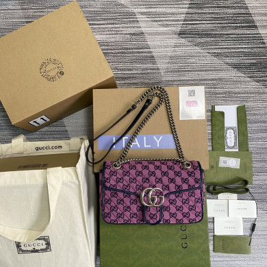 443497 GG Marmont multicolor small shoulder bag