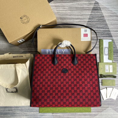 659980  GG Multicolor large tote bag