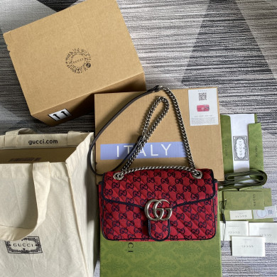 443497 GG Marmont multicolor small shoulder bag