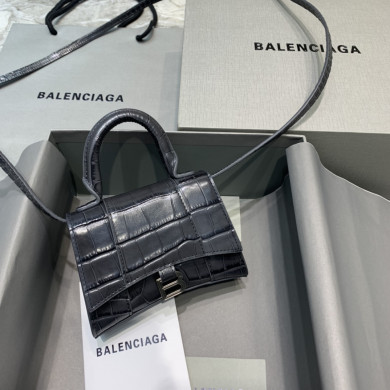 WOMEN'S HOURGLASS MINI TOP HANDLE BAG IN GOLD, Balenciaga Bag