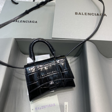 WOMEN'S HOURGLASS MINI TOP HANDLE BAG IN GOLD, Balenciaga Bag