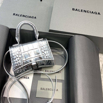 WOMEN'S HOURGLASS MINI TOP HANDLE BAG IN GOLD, Balenciaga Bag
