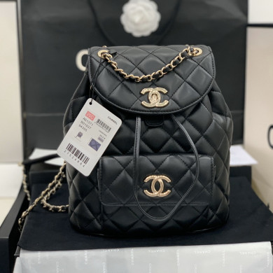 Chanel Backpacks, Lambskin, Gold-Tone Metal
