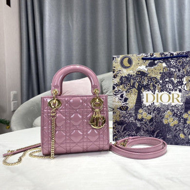 MINI LADY DIOR LAMBSKIN BAG, Strap long about 120cm, Christian Dior CD Handbags