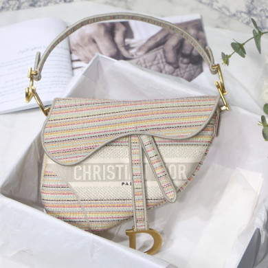 SADDLE ORIGINAL DIOR OBLIQUE EMBROIDERED CANVAS BAG, DIOR SHOULDER BAG