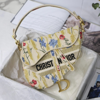 SADDLE ORIGINAL DIOR OBLIQUE EMBROIDERED CANVAS BAG, DIOR SHOULDER BAG