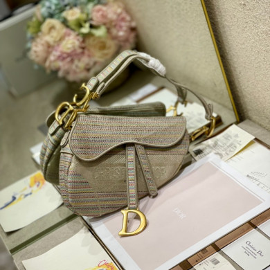SADDLE ORIGINAL DIOR OBLIQUE EMBROIDERED CANVAS BAG, DIOR SHOULDER BAG