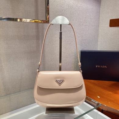 Prada Cleo brushed leather shoulder bag with flap