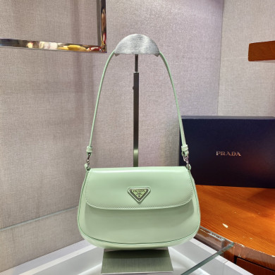 Prada Cleo brushed leather shoulder bag with flap
