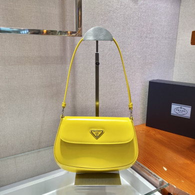 Prada Cleo brushed leather shoulder bag with flap