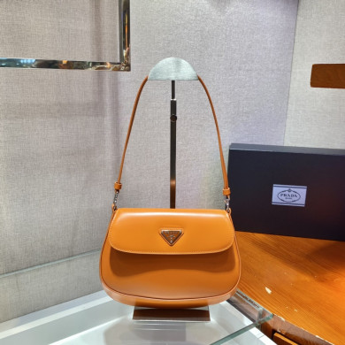 Prada Cleo brushed leather shoulder bag with flap